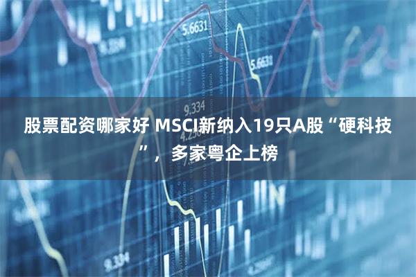 股票配资哪家好 MSCI新纳入19只A股“硬科技”，多家粤企上榜